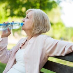 Senior seniors water benefits care hydration dehydration quiet risk health summer staying hydrated