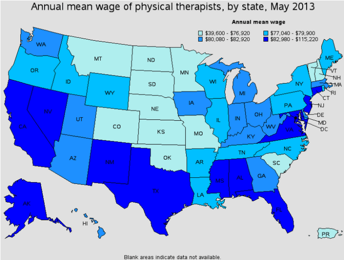 How much does a physical therapist make in california