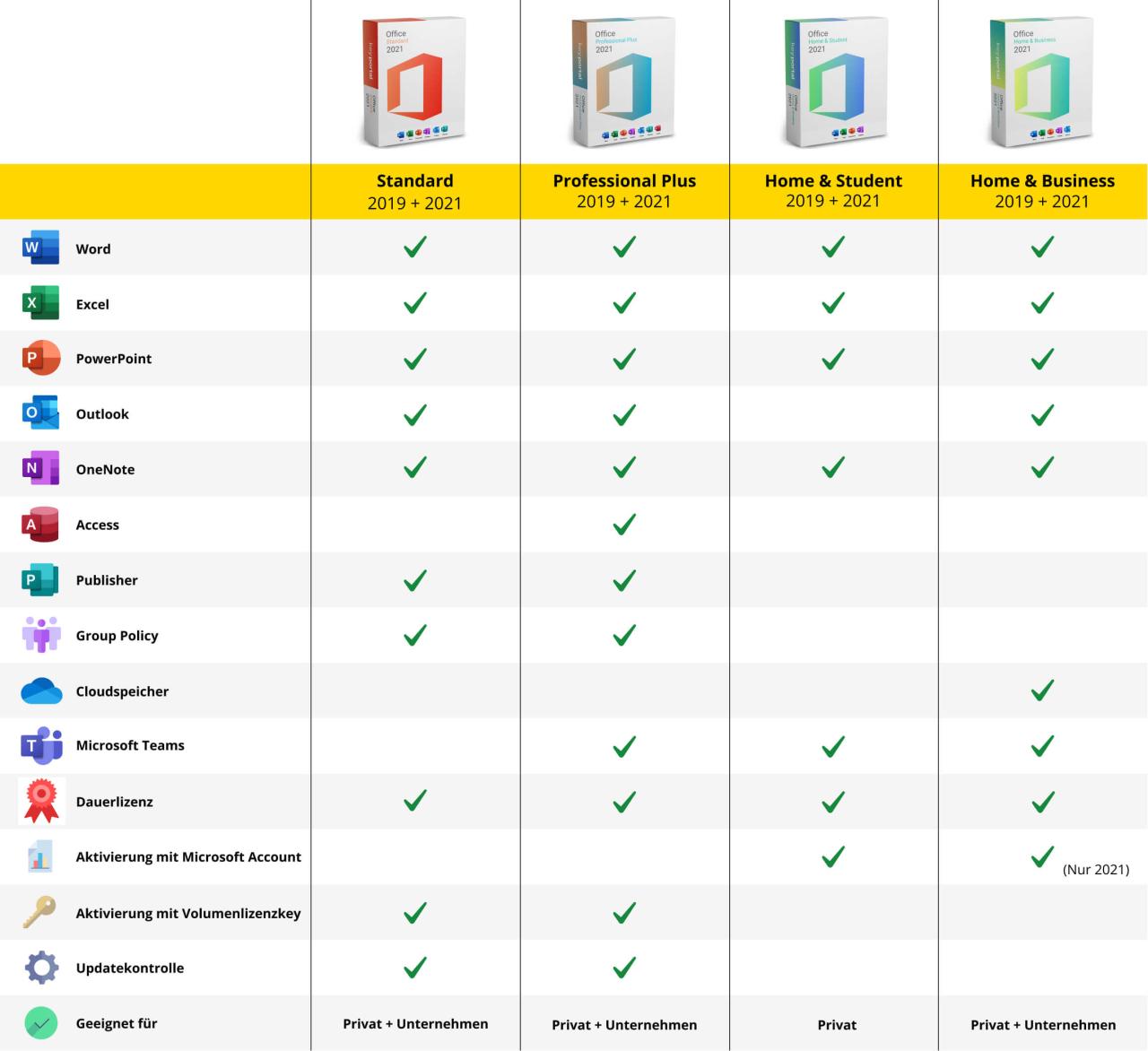 Office professional vs home and business