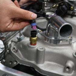 Engine coolant temperature sensor location