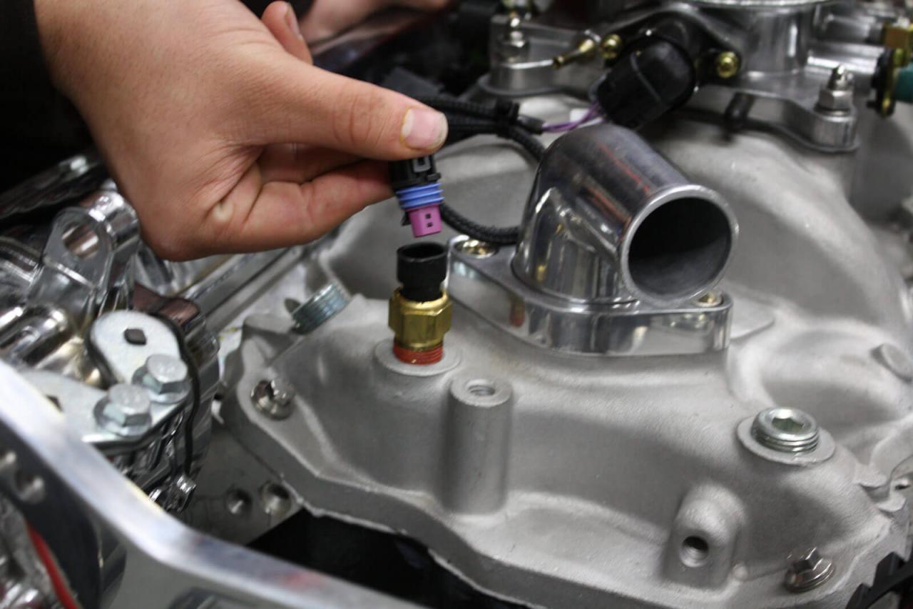 Engine coolant temperature sensor location