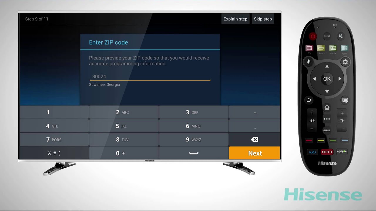 One for all remote hisense tv code